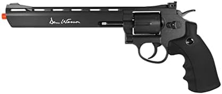 ASG Dan Wesson 8" Airsoft Revolver - CO2 Powered, Full Metal, Double Action, Dark Grey, 6mm Replica with Unique Serial Number, Non-Blowback, Adjustable Sight
