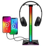 PrisTeam Gaming Headphone Stand And USB Hub - RGB Headset Stand PC Desk Accessories For Gaming - Works With PC, Xbox, Playstation And Nintendo - Gaming Headphones Holder - Gaming Accessories