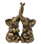 Thorne Antiques & Collectables Mr & Mrs Elephants - Loving Elephant Statue With Entwined Trunks (Bronze)