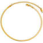 PROSTEEL 3mm/5mm Herringbone Choker Necklace for Men Women, Stainless Steel/Sterling Silver Chain in Silver/Yellow Gold/Rose Gold/Black Tone, 12"/15"/18", Come with Box, Metal