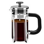 WOODFIB French Press Coffee Maker, 12 oz/350ML Cafetiere Coffee Plunger, Small Tea Press Borosilicate Glass with Stainless Steel Filter, Black