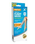 Profoot Flight Compression Socks for Women - 2 Pairs, Knee-High - Travel & Flight Socks - Silky Smooth Feel in Natural - Lycra Socks for Women - UK Size 4-8