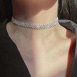 JEAIRTS Rhinestone Choker Necklace 