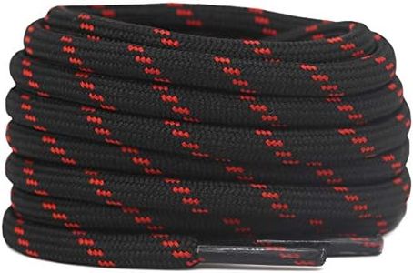 DELELE 2 Pair Thick Round Climbing Shoelaces Black Red Dots Hiking Shoe Laces Boot Laces 57.09 inch