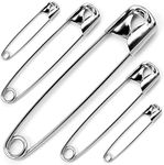 JKG® 50 x SAFETY PINS Assorted Sizes - Small Medium Large Safety Pins For Clothes - Perfect for Arts Crafts Sewing Hemming Textile Fabric Baby Clothing - Strong Nickel Plated Craft Pins