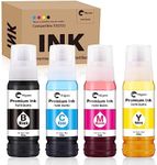 Hiipoo Compatible Refill Ink Bottle Replacement for 522 T522 502 T502 Works for EcoTank ET-2720 ET-2760 ET-2800 ET-4700 ET-2803 ET-2750 ET-3750 ET-4750 ET-3760 ET-4760 ET-2700 Printer