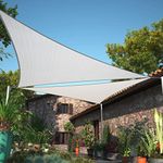 ShadeMart 28' x 28' x 28' Grey Sun Shade Sail Triangle Canopy Fabric Cloth Screen, Water Permeable & UV Resistant, Heavy Duty, Carport Patio Outdoor - (We Customize Size)