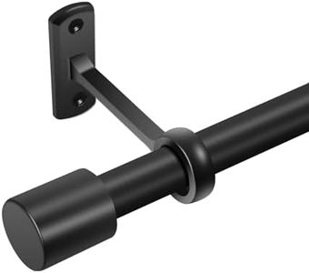 Extra Long Curtain Rods for Windows 120 to 240 Inches, Adjustable 1 Inch Black Curtain Rod for Outdoor Indoor, Modern Heavy Duty Drapery Rod, Room Divider 200 Inch Rod, All Metal, Easy Install