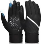 Winter Gloves Warm Anti Slip Touchscreen Gloves Windproof and Water Resistant Running Gloves Thermal Gloves Cold Weather Cycling Gloves for Men Women Walking Riding Driving Cycling (Black, M)