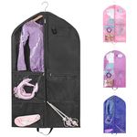 Garment Bag for Kids Dance Costumes, Waterproof Dustproof Hanging Clothes Cover for Closet Storage, 40 Inch Competition Suit Carriers for Dancers Sports Theatre Recital Beauty Pageants Travel