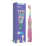 ORACURA® Sonic Lite Electric Battery Operated Toothbrush KSB100 Pink for Kids | 4 Vibrant Colours | With 3 Modes | 24,000 Strokes | IPX7 Waterproof | 2 Minutes Auto-Timer | Dupont Bristles