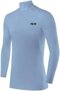 TCA HyperFusion sous T-Shirt Manches Longues Couche de Base de Compression pour Homme - Col Rond/Col Montant - Bleu Clair, L