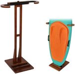LINGVUM Surfboard Stand Rack, Beech Wood Surfboard Rack with Floor-Standing Design, Freestanding Surfboard Storage Rack Display for Shortboard and Longboard