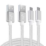 2Pack 6ft Micro USB Android Charger Cable Fast Charging Cord for Samsung Galaxy S7 S6 Plus/Edge/Active, J3 J5 J7 Prime/Star/Sky Pro, Note 5/4, Lg Stylo 3 G3 G4 K30 K20 V10, Moto Droid Turbo 2 E4 E5 G5