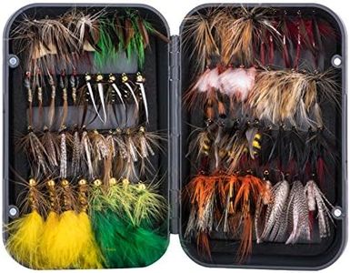 Goture Fly Fishing Flies Kit - 76pcs Fly Fishing Lures with Fly Fishing Box - Fly Fishing Assortment Kit for Bass Trout Salmon Fishing - Dry Flies Wet Flies Streamers Nymphs