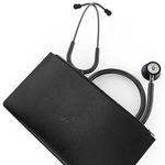 BJÖRN HALL Scandinavian Classic Matte Black Stethoscope | Lightweight 5.1oz All Black Stethoscope - Stainless Steel Dual Head Turnable Chestpiece, Spare Kit, S M L Soft Eartips, Black Tube 29in | MBB