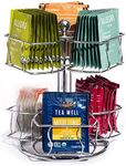 Sorbus Tea Bag Spinning Carousel - Tea Caddy Organizer for Countertop - Matcha Station Accessories - 2 Tier Revolving Storage for Pantry - Holds Up to 60 Large Tea Bags