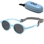 Musivon Baby Sunglasses with Adjustable Strap, Polarized Toddler Sunglasses Flexible Frame for 0-2.5 Years Newborn Boys Girls