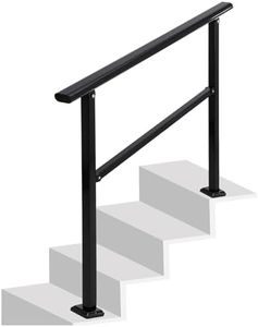 GAOMON Outdoor Handrails Fits 1 to 4 Steps,Adjustable Height Stair Handrail 51"X 38",Integrated Design at Handrail,Staircase Handrail for Outdoor and Indoor Concrete, Porch, Mixed, Step,Brick Step