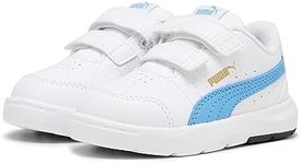 Puma Unisex Baby Evolve Court V Inf Trainers, Puma White Regal Blue PUMA Gold, 6 US