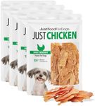 JustFoodForDogs Healthy Dog Treats, Single-Ingredient, Chicken Breast, 2.5 oz (Pack of 4)