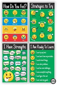 FOUR EMOTIONAL REGULATION POSTER. Emotion Chart For Kids. Emotions Poster for Classroom. Feelings Poster For Kids 11 By 17" Four Posters To Help Students With Learning About Emotions