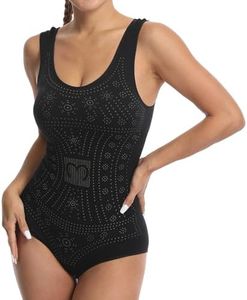 Vigorix Body para mujer con control de abdomen, body moldeador con alta compresión, sin costuras y adelgazante, Negro -, XL