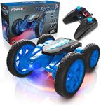 Force1 Tornado LED Remote Control Car for Kids - Double Sided Fast RC Car, 4WD Off-Road Stunt Car with 360 Flips, All Terrain Tires, LEDs, Rechargeable Toy Car Batteries, and Easy Remote