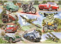 House of Puzzles - Big 250 Piece Jigsaw Puzzle - Simply the Best - Planes, Cars, Bikes - Clova Collection