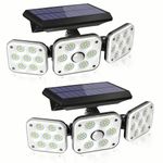 138 LED Solar Lights Outdoor, Motion Sensor Security Light with 270° Wide Angle, 3 Lighting Models, IP65 Waterproof Solar Powered Wall Light for Garage, Front Door, Yard, Wall, Garden (2 Pack)