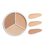 Concealer Full Coverage Cream Contour, Color Corrector Tri-Color Concealer, Palette of Covers Acne Full Marks Dark Circles, 3-in-1 Contouring and Brighten Concealer Palettes