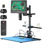 Andonstar AD249S-Max 10.1'' HDMI Digital Microscope with Super Max Soldering Station, Helping Hands, 2000X 3 Lens 2160P UHD Video Record, Soldering Microscope for Electronics Repair, Slides, 32GB Card