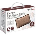 1 Pack Rechargeable Electric Hot Water Bottle Ultra Plush Teddy Plush Bed Hand Warmer Massaging Heat Pad Cozy Pain Relief Fast Heating Auto-Shut Off Function Over-Heat Protection & No Refill Brown