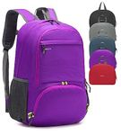 MRPLUM 30L Rucksack Foldable Ultralight Packable Backpack, Unisex Durable Handy Daypack for Travel & Outdoor Sports Durable & Waterproof (Purple)