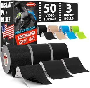 Waterproof Kinesiology Tape - [3 Rolls] - Kinetic Tape - Joints Support & Muscle Pain Relief - 16.4 ft Uncut Knee Tape + 50 Videos - Muscle Tape - Easy to Apply Shoulder Tape