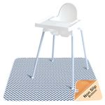 TotsAhoy! Non Slip Splash Mat for Under Highchair Floor Protector – Washable Play Mats for Floor - Waterproof Non Slip Mat - Great as a Baby Mat, Craft Mat, or Baby Play Mat (Grey Chevron)