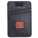 AL FASCINO Leather Credit Card Holder -Slim Minimalist Front Pocket RFID Wallet Leather Wallets for Men Women (Swiss Blue)