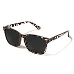 TIJN Polarized Sunglasses for Women Men Classic Trendy Stylish Sun Glasses 100% UV Protection (01-leopard(grey lens))