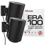 ERA100 Wall Mount Bracket, Tilt and Swivel, Black, Twin (2pcs), Compatible with Sonos ERA 100, Effortless Installation, Includes Mounting Kit, Double, Pair
