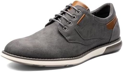 Bruno Marc Men's Casual Dress Oxfords Shoes Business Formal Derby Sneakers,Size 8,Grey-Waxy,SBOX2336M
