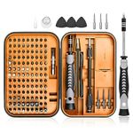 Precision Screwdriver Set, 130 in 1 Screwdriver Kit with 120 Screwdriver Bits Repair Tool Kit, Magnetic Screwdriver Set for Repair Computer, Smart Phone, Household Appliances, Game Console (Orange)