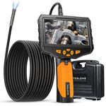 Teslong Classic Borescope, 16.5ft Semi Rigid Gooseneck Industrial Endoscope 3.5inch LCD Screen Inspection Camera with Tool Box, 6 LED Lights, 4X Zoom and DVR Digital Video Recording(5m/16.5ft)