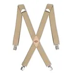 Dickies Men's 1 1/2 inch Solid Straight Clip Adjustable X Back Suspender, Beige, One Size