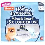 Hartz Home Protection Miracle Guard Dog Pads, 50 Count, 3X Absorbency & 3X Longer use, Won't Leak and Odor Eliminating