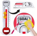 Fundraising Thermometer Chart Goal Tracker | Dry Erase Goal Setting Wall Mounted Thermometer | Giant Sales Goal Board with Pull-Through Ribbon Progress Tracker (46” x 12”) by ORCA