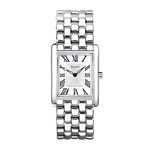 Accurist Rectangle 26mm Quartz Watch in White with Analogue Display, and Stainless Steel Bracelet 71006