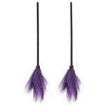 Garneck 2pcs Broom Witch Costume Small Broom Realistic Wizard Flying Broom Halloween Broomstick Clothing Toy Decorate Miracle Child Mini Pink Decor Kids Broom Set (Random Color)