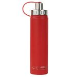 EcoVessel Tri Max Vacuum Insulated Stainless Steel Boulder - Red, 700 ml