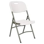 Folding Chairs, Polyethylene, White, 350 lbs. Weight Capacity