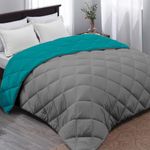 AYKA Reversible Comforter 220 GSM Microfiber Reversible AC Comforter/Blanket for Winter/Quilt/Duvets for King Size Single Bed Comforter (60 * 90, Teal & Grey)